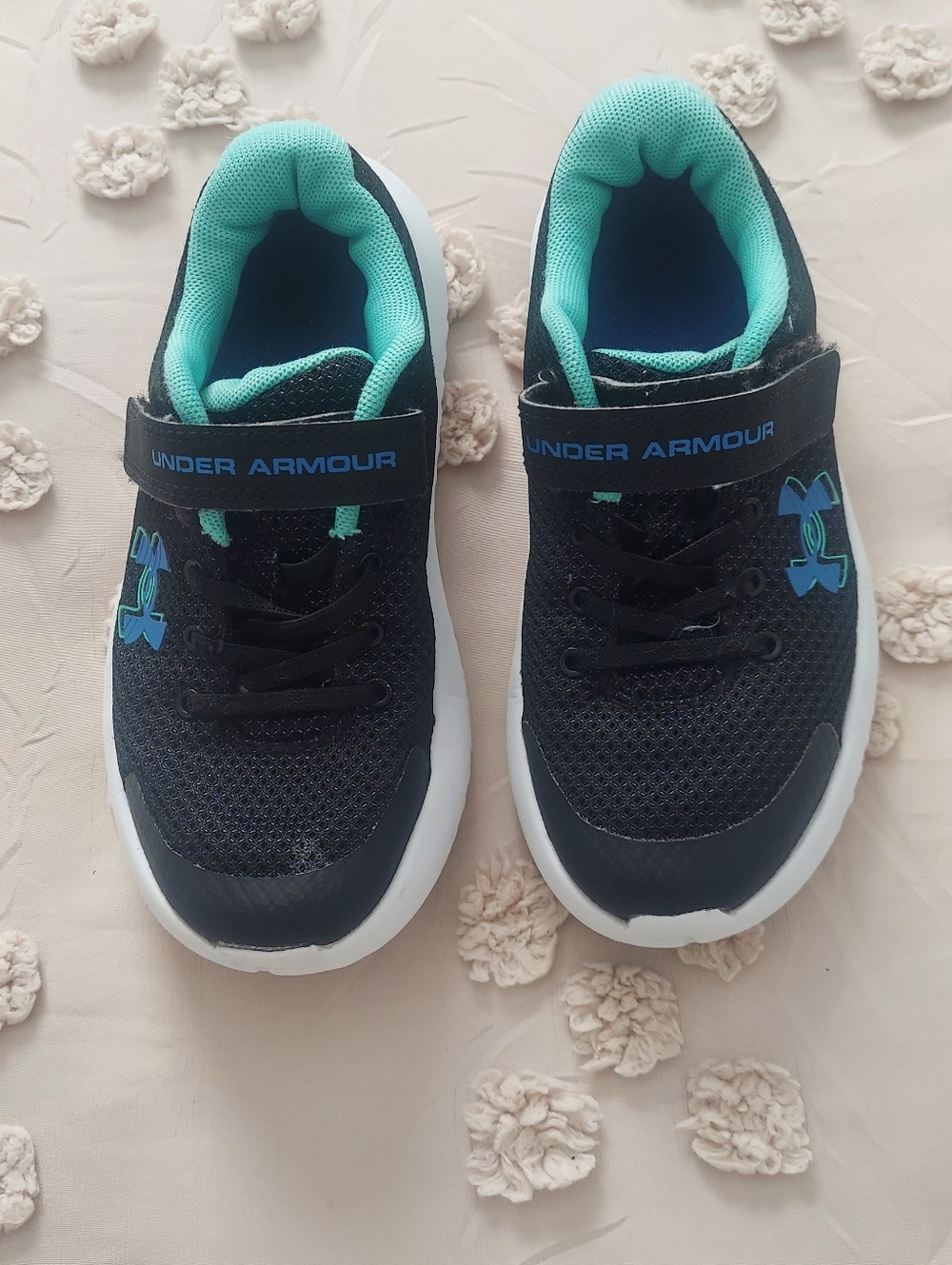 Under Armour Kids' Black & Teal Athletic Shoes